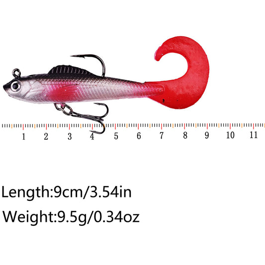 6PCS Wobblers Artificial Baits Fishing Tackle Soft Silicone Bait For Sea Bass Spoon Pike Carp Fishing Lures Swimbait