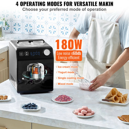 SucceBuy glassmaskin med kompressor och fyra lägen – 2 QT, 120 V