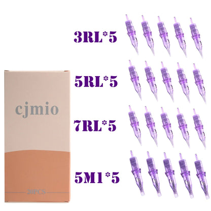 20PCS Original Mixed Cartuchos Para Tatuar 3RL 5RL 7RL 7RM 9RM Disposable Permanent Brow Makeup Tattoo Cartridges Needle 0.3MM