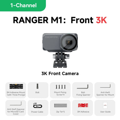 DDPAI Dash Cam RANGER M1 MC-kamera IP67 Vattentät med WiFi Night Vision