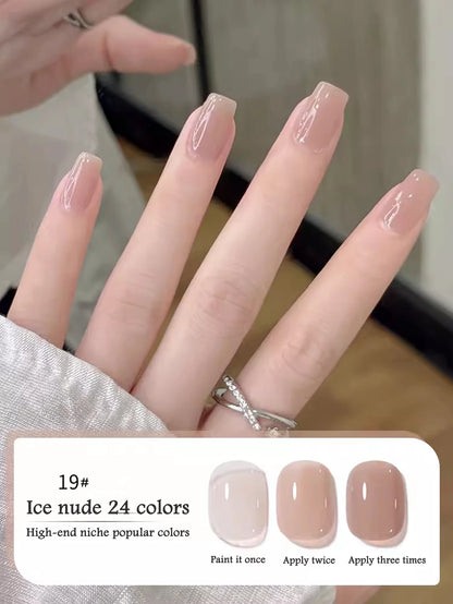 1-30pcs PSK Nude Pink Color Nail Art Ice Transparent Bare Color Nail Enamel 2026 New Net Red Popular White Gel Nail Polish