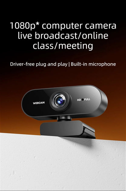 MINGCVIL 1080P HD Mini Webcam with Microphone USB Interface Supports Laptop Desktop Computer for Live Video Call Conference