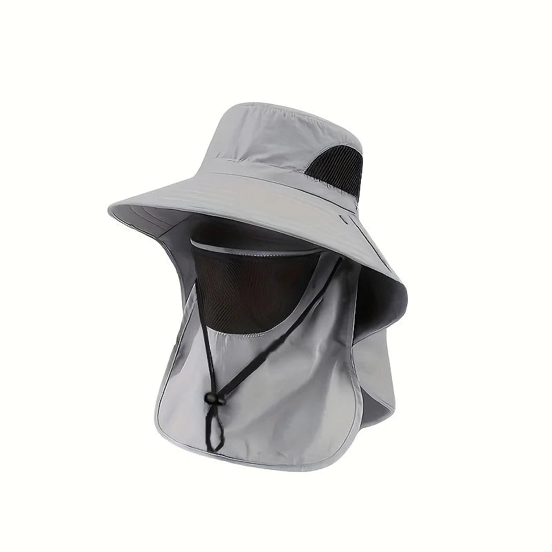 Summer Sun Hats UV Protection Outdoor Hunting Fishing Cap For Men Women Hiking Camping Visor Bucket Hat Neck Flap Fisherman Hat