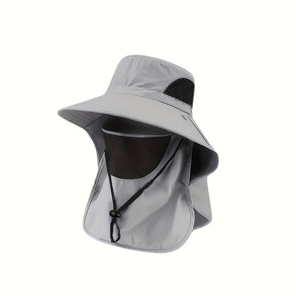 Summer Sun Hats UV Protection Outdoor Hunting Fishing Cap For Men Women Hiking Camping Visor Bucket Hat Neck Flap Fisherman Hat