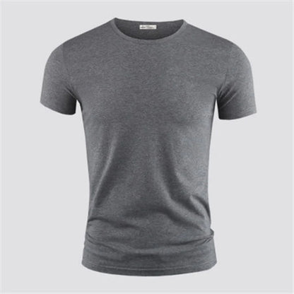 2026 Men's T Shirt Pure Color V Collar Short Sleeved Tops Tees Men T-Shirt Black Tights Man T-Shirts Fitness For Male Clothes