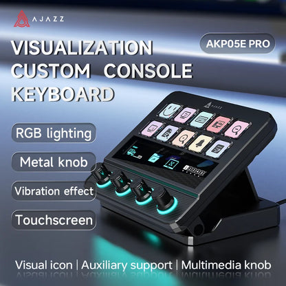 AJAZZ AKP03 Desktop Control Panel, Programmable Keypad for Stock Trading Live Streaming Audio Mixing, Shortcut Controller