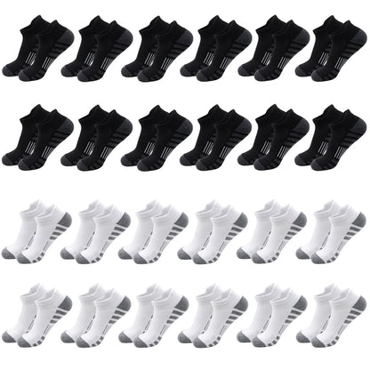 6/24 Pairs Cushioned Breathable Ankle Athletic Running Socks Low Cut Sports Tab for Men And Women