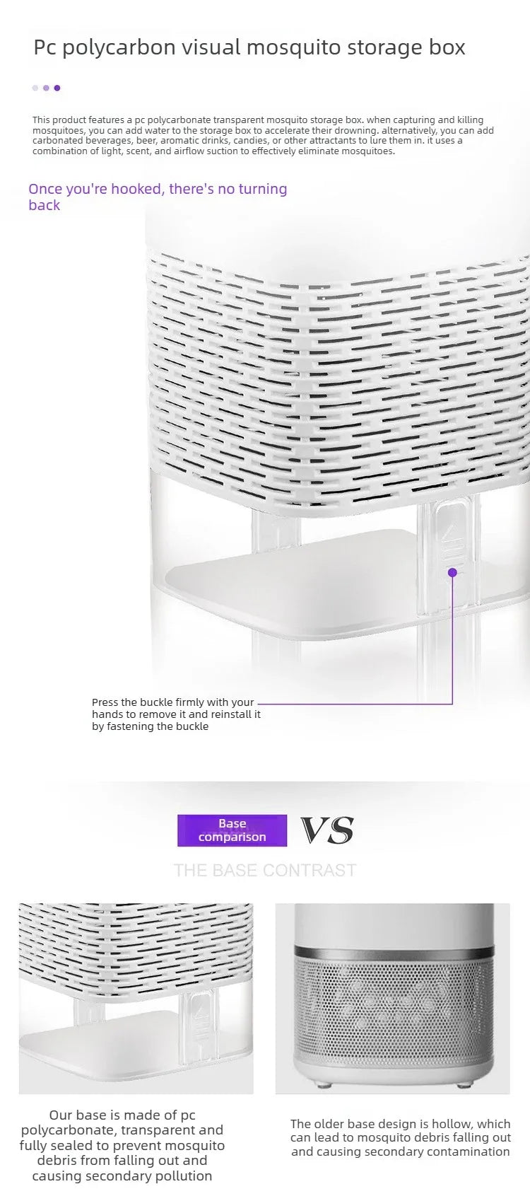 USB Mosquito Trap Electric Silent Bug Zapper Upgraded Inhalation Fly Killer with UV Light Indoor for Home Bedroom Office