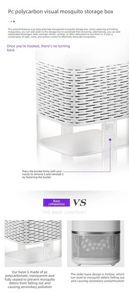 USB Mosquito Trap Electric Silent Bug Zapper Upgraded Inhalation Fly Killer with UV Light Indoor for Home Bedroom Office