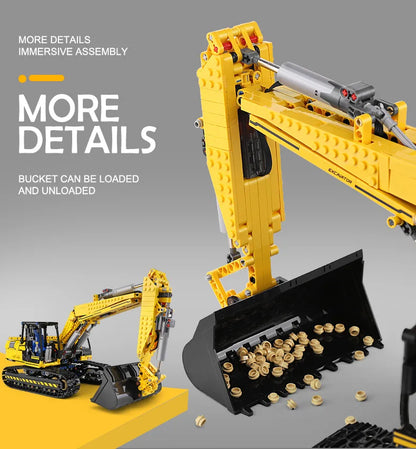 Mould King 13112 Technical Car Toys The MOC-2513 APP&RC Motorized Excavator Model Building Blocks Bricks Kids Christmas Gift