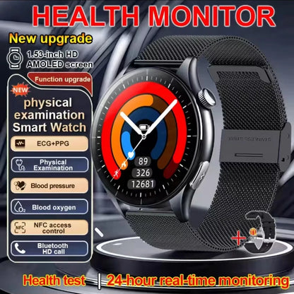 Sapphire Smartklocka 2026 – NFC, ECG+PPG, Blodsyre, Urinsyra, Blodtryck, 1,56" AMOLED, iPhone & Android