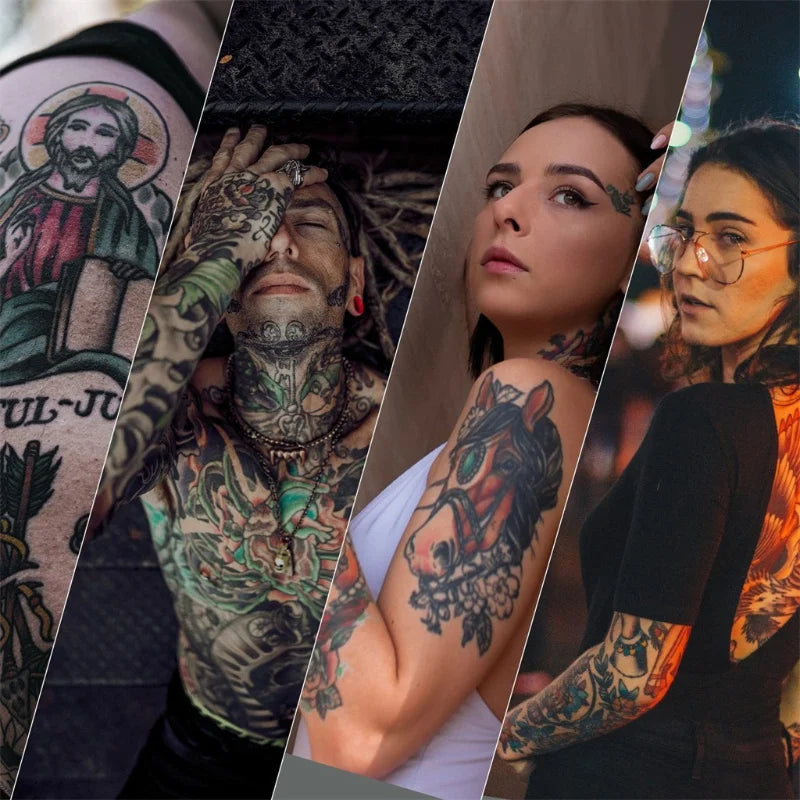 Tattoo Transfer Stencil Kit Black Tattoo Ink Transfer Gel Lotion Stencil Paper Ink Cups Gloves Blue Lotion Set