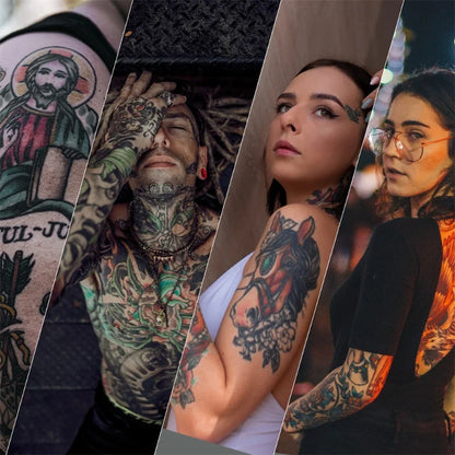 Tattoo Transfer Stencil Kit Black Tattoo Ink Transfer Gel Lotion Stencil Paper Ink Cups Gloves Blue Lotion Set
