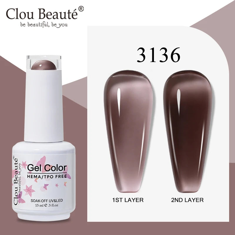Clou Beaute Semi-transparent Jelly Color UV Gel Manicure Gel Nail Nail Supplies For Professionals Semi-permanent Varnish 15ml