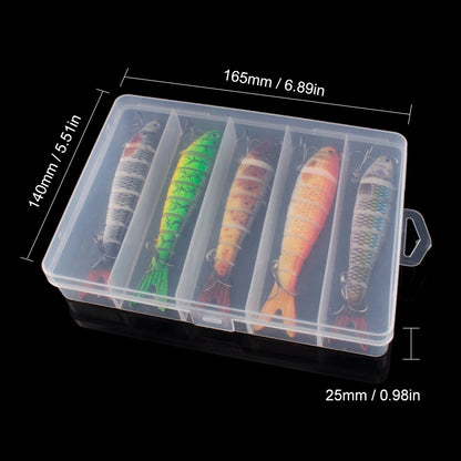 CIBO Fiskedrag Stort Kit – Swimbait Jointed Lure för Gös Abborre Gädda Hav Sjö Å, 12 Färger + 5-pack