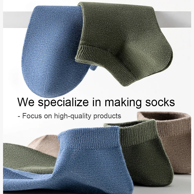 Men Combed Cotton Socks Short Breathable Odor proof and antibacterial Business Spring Summer for Male socks High Quality 5Pairs