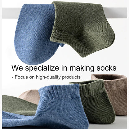 Men Combed Cotton Socks Short Breathable Odor proof and antibacterial Business Spring Summer for Male socks High Quality 5Pairs