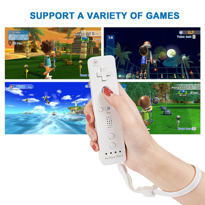 Nintendo Wii Trådlös Handkontroll 2-i-1 – Med/Utan MotionPlus, Silikonskål, Bluetooth, Wii/Wii U/Wii Mini