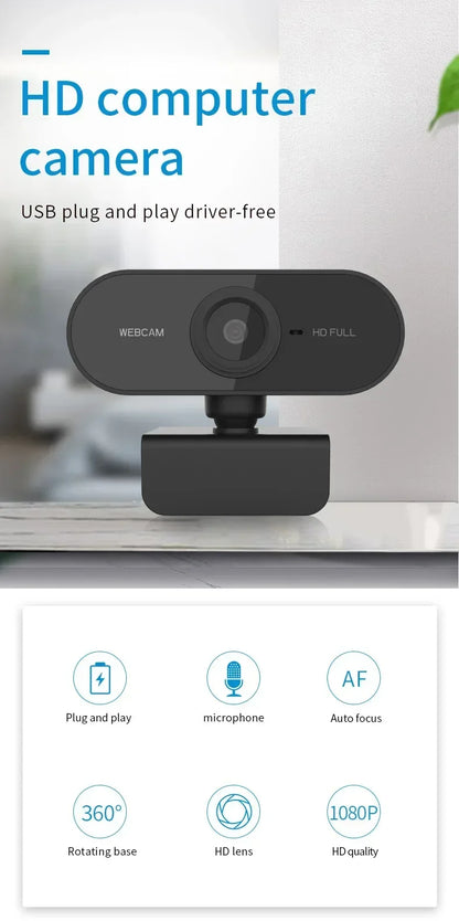 2026 Webcam 1080P Mini Camera 2K Full HD Webcam with Microphone 30fps USB Web Cam for Auto Focus PC Laptop Video Shooting Camera