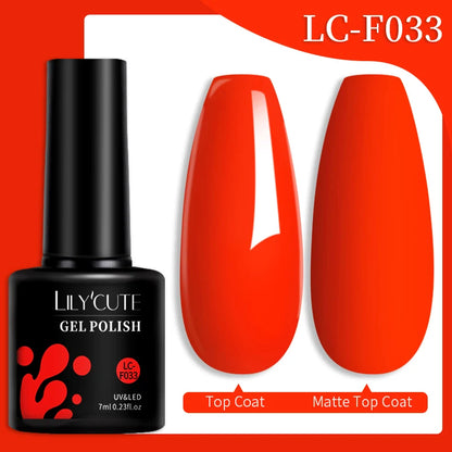LILYCUTE 129 Colors 7ML Nail Gel Polish Nail Supplies Vernis Semi Permanent Nail Art Manicure Soak Off LED UV Gel Nail Varnishes