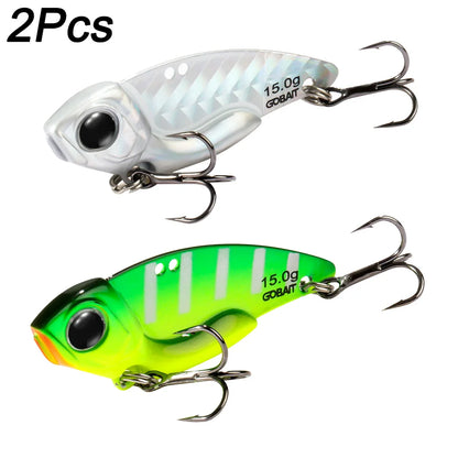 VIB Lure Metal Jig HardBait 7g 10g 15g Spoon Spinner Laser Painting 3D Eyes Fishing Tackle Strong 3X Hooks Swimbait Pesca Bait
