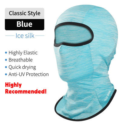 WEST BIKING Cool Men's Hat Summer Anti-UV Full Face Cover Motorcycle Balaclava Ice Silk Breathable Bike Helmet Mask Cycling Caps