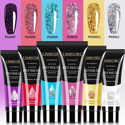 Poly Nail Gel Set 6/8PCS Poly Nail Gel Set For Nail Extension Transparent Brown Finger Quick Building Gel Poly Extension Gel Set