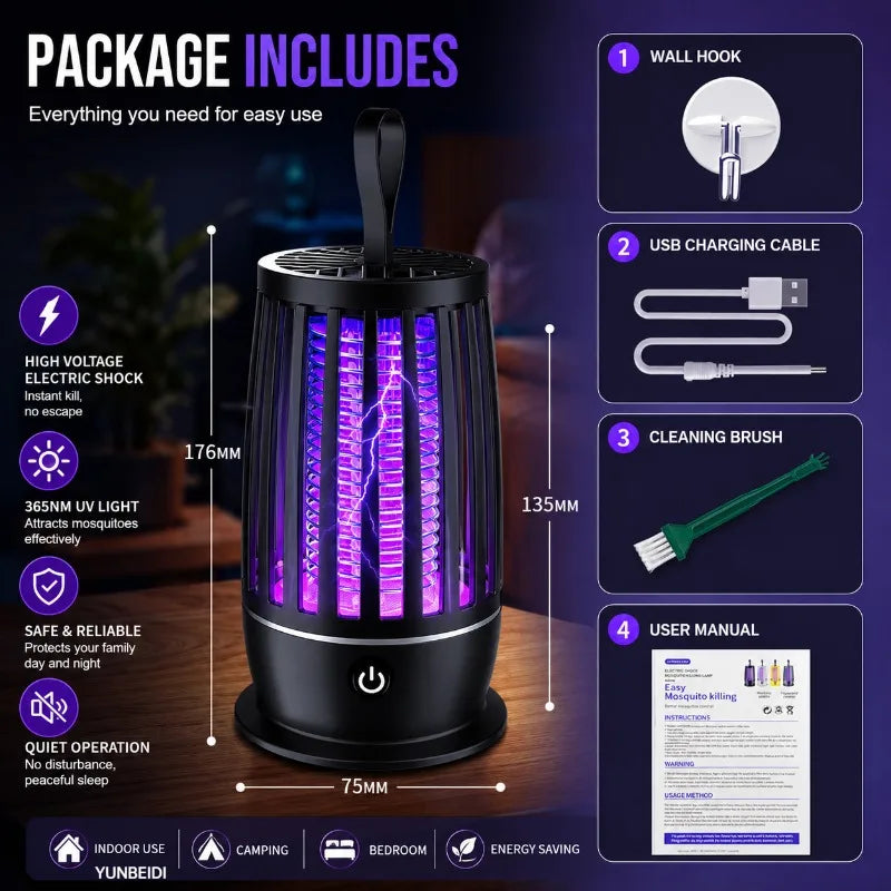 Mosquito Killer Lamp Two-in-one Ultraviolet Mosquito Trap Electric Insect Catcher USB Quiet Night Light Outdoor Mosquito Killer