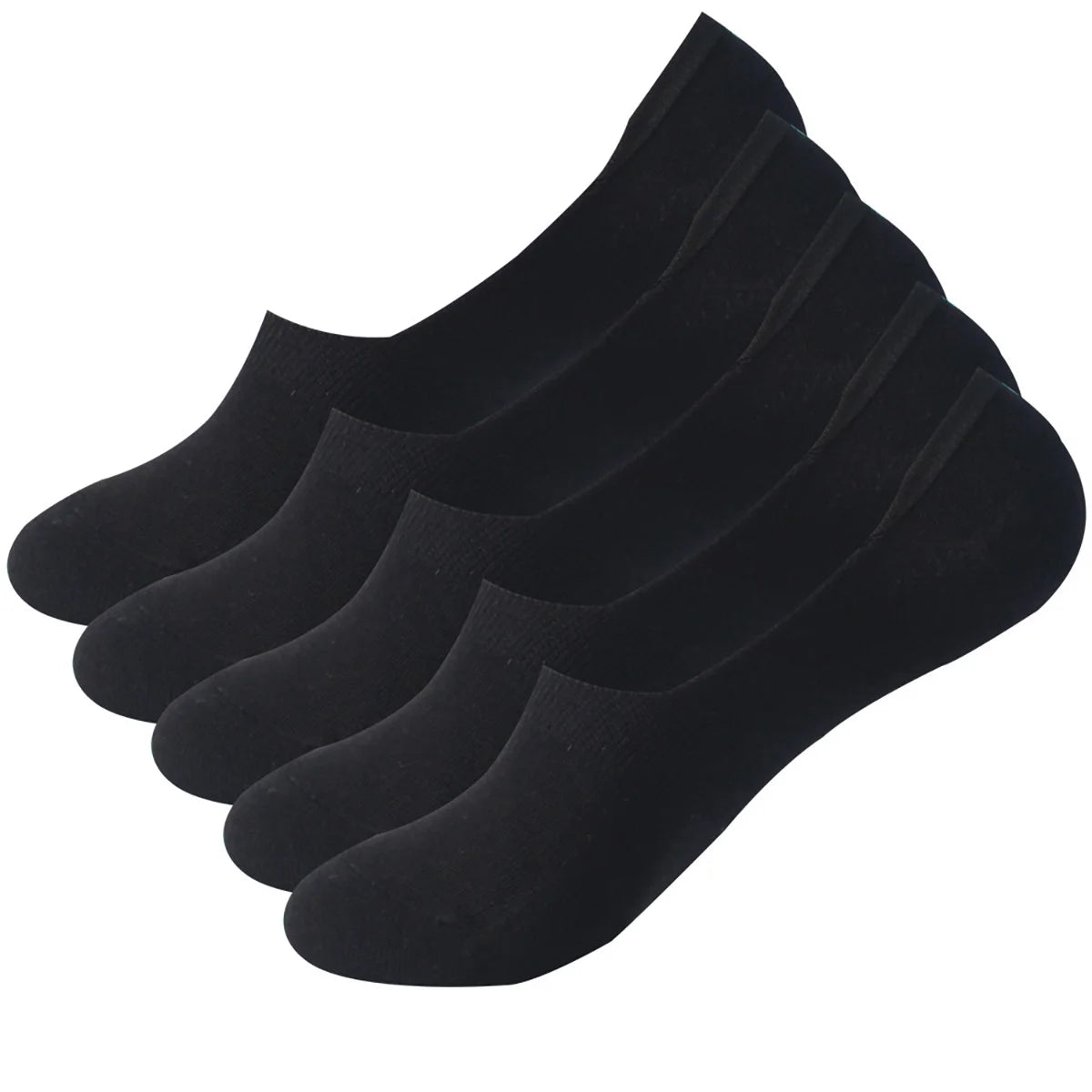 Herr Osynliga Strumpor 1/5-pack – Bomull Silikon Halkfria No-Show Andningsbara Sommar EU 38–43