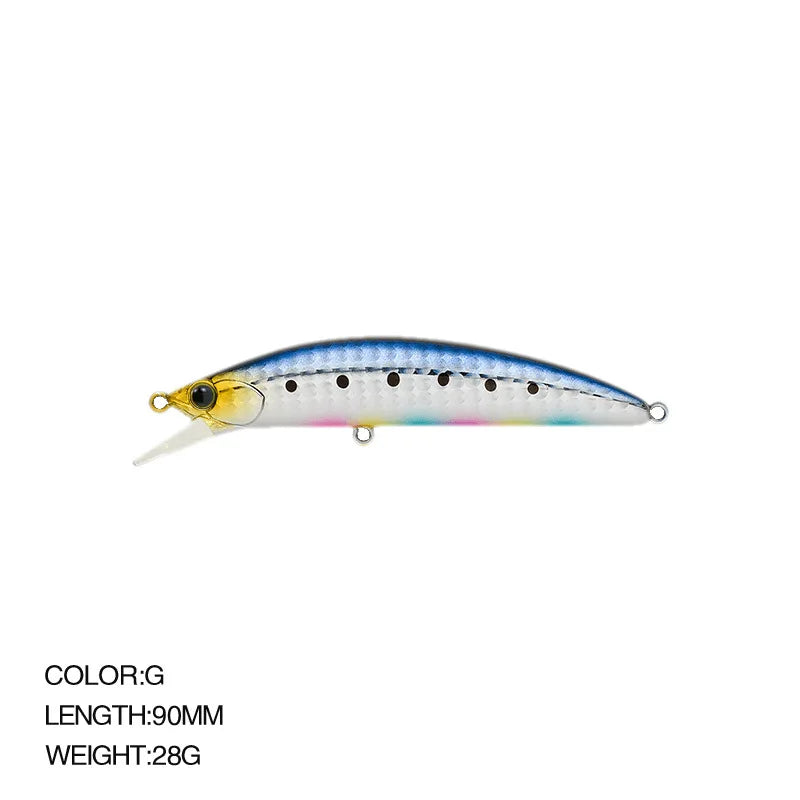 Sunken Minnow Swinger Bait 90mm 28g Hot Type Fishing Kit Bait Fishing Gear Hard Bait 3D Eye Long Cast Crank Bait Fishing