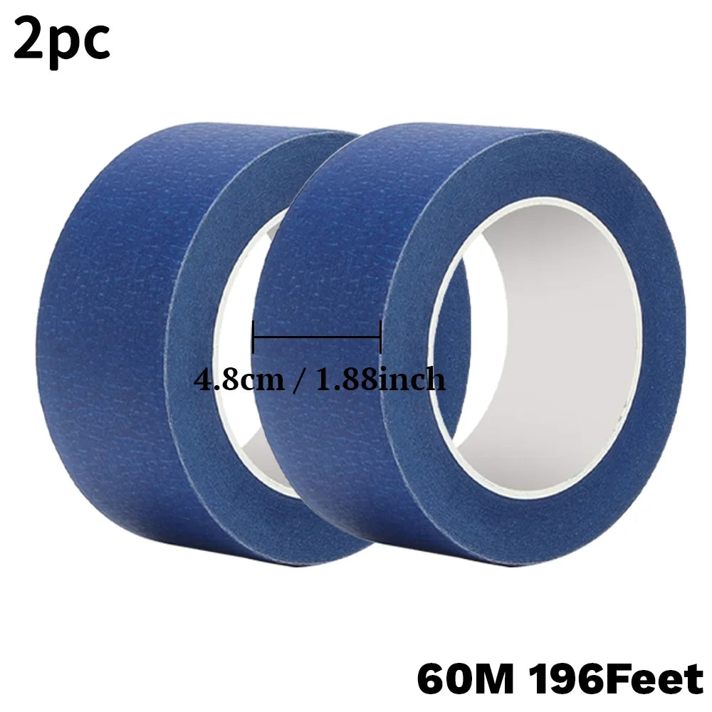 Blå maskeringstejp 60 meter – 12–48 mm, 1- eller 2-pack