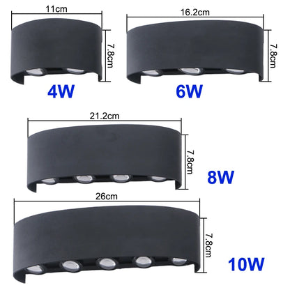 LED Vägglampa IP65 Utomhus & Inomhus – Varmvit/Kallvit, Svart/Vit, 4–10W, AC85–265V