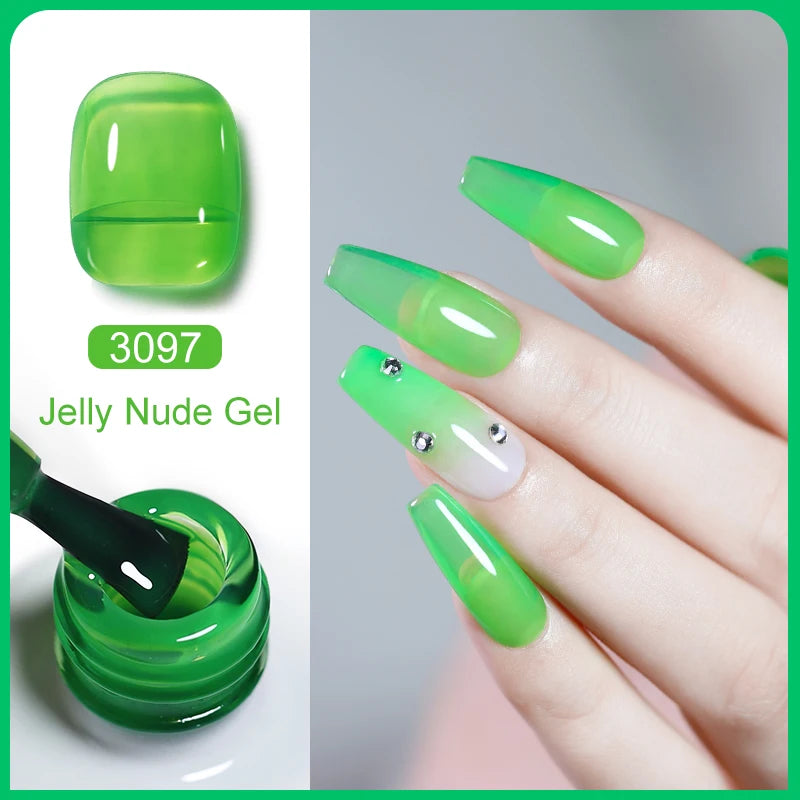 Clou Beaute Transparent French Gel Polish Translucent Nude Pink Red Jelly Glass Milky White Varnish Rainbow Color Nail Art