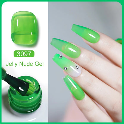Clou Beaute Transparent French Gel Polish Translucent Nude Pink Red Jelly Glass Milky White Varnish Rainbow Color Nail Art