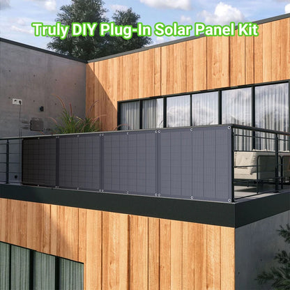 800W Balkongsolcells-kit – 4×200W Flexibla Solpaneler + 800W Mikroväxelriktare, Plug & Play, WiFi-övervakning, IP67, CE, EU-lager (Tyskland)