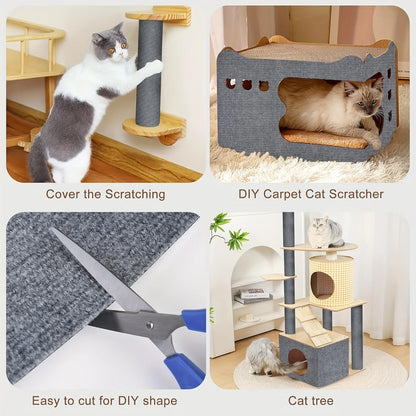 Självhäftande klösmatta för katt 40 × 300 cm – klippbart soffskydd i 7 färger