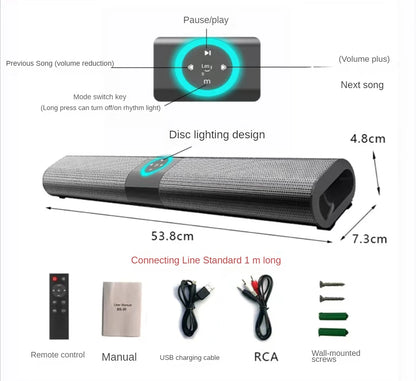 Wireless Bluetooth Sound Bar Speaker System Super Power Sound Speaker Wired Wireless Surround Stereo Home Theater TV Projector