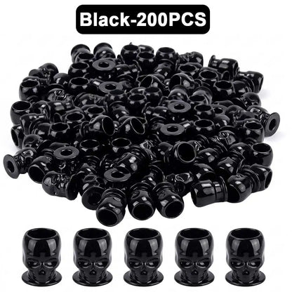 200/100/50PCS Disposable Skull Tattoo Ink Cups Black/White/Pink/Blue Pigment Container Plastic Ink Holder Tattoo Accessories