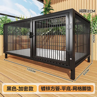Large Heavy Duty Dog Crate for Large Medium Dogs Indoor Outdoor Portable Foldable Metal Wire Kennel with Tray for Labrador
