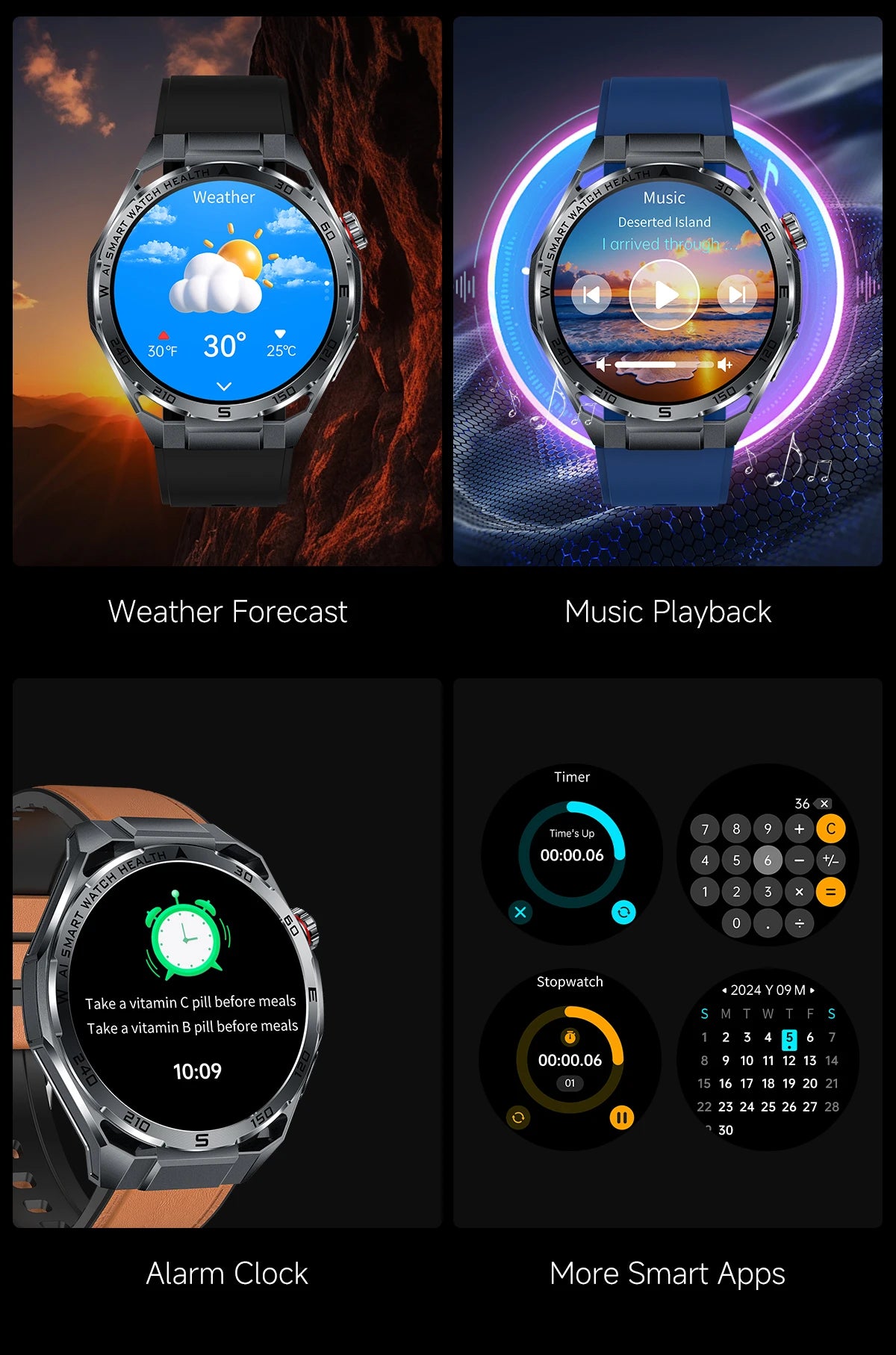 2026 New AI Health Care Accurate Detection ECG Smart Watch Blood Pressure lipids Uric Acid Analysis Bluetooth Call Smart Watches