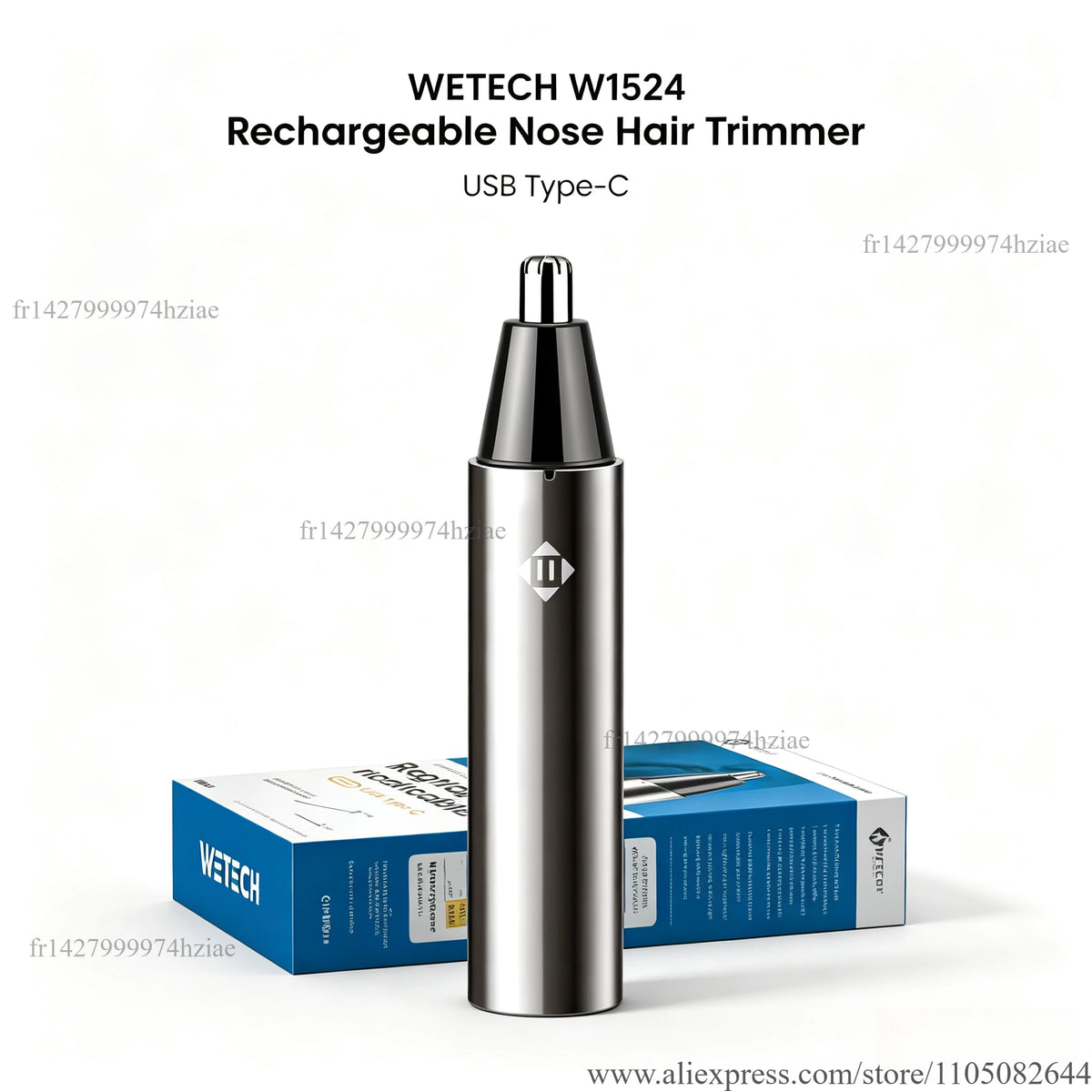 WETECH W1524 näs- och öronhårstrimmer med USB-C-laddning