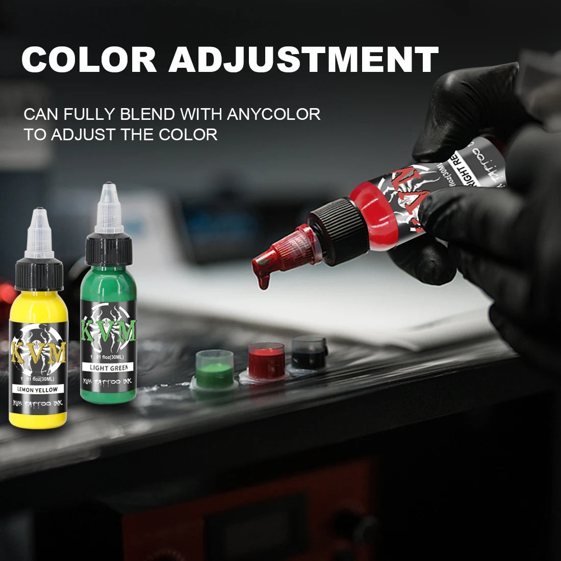 14Colors 1/oz Tattoo Ink Pigment Body Color Drawing Art Tattoo Ink Semi-permanent Makeup Tattoo Supplies for Tattoo Artists
