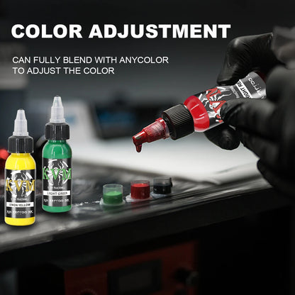 14Colors 1/oz Tattoo Ink Pigment Body Color Drawing Art Tattoo Ink Semi-permanent Makeup Tattoo Supplies for Tattoo Artists