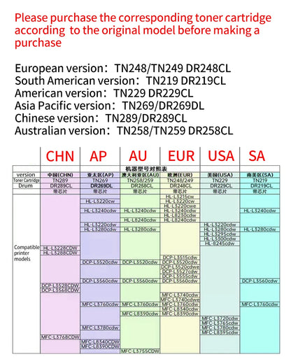 TN229 TN229XL Toner Cartridge Compatible for Brother HL L3780 L8395 L3220 L3280 L3295 L3300 L8245 L3720 L3765 L3220cdw printers