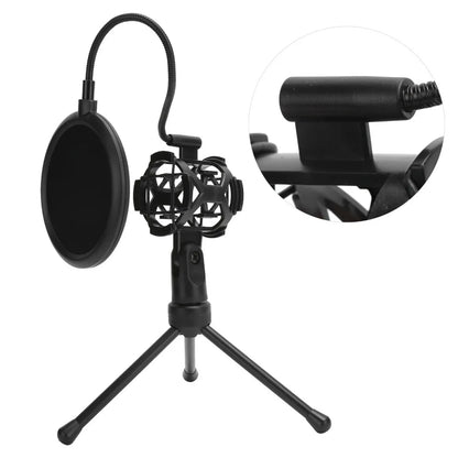 with Desktop Tripod Stand Microphone AntiSpray Filter Microphone Tripod Stand for Mic with Handle Diameter Under 44mm