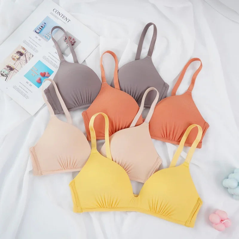 Seamless Bras for Women Push Up Bras No Wire Brassiere A B Cup Underwear Sexy Bralette Three Quarters(3/4 Cup)  Lingerie 2027