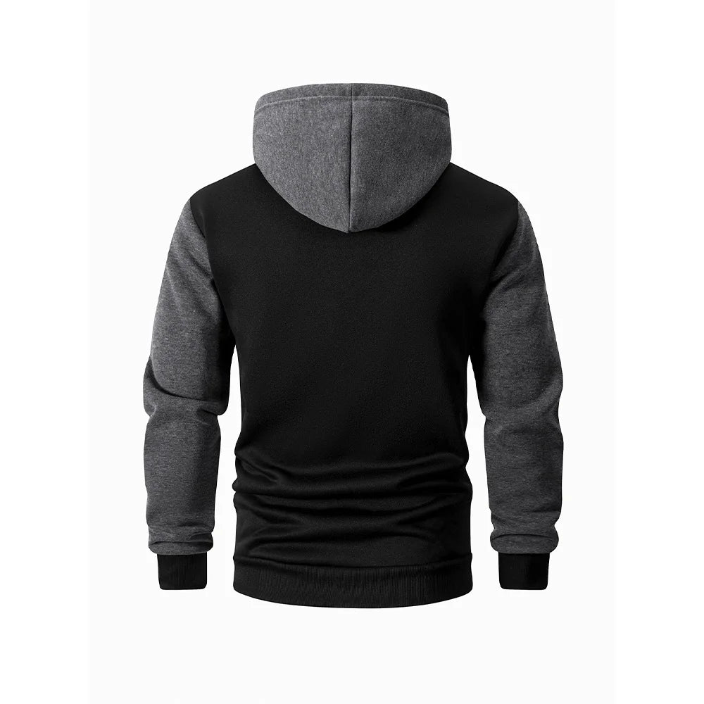 Herr Oversized Hoodie med Dragkedja – Casual Sweatshirtjacka, 3 Färger