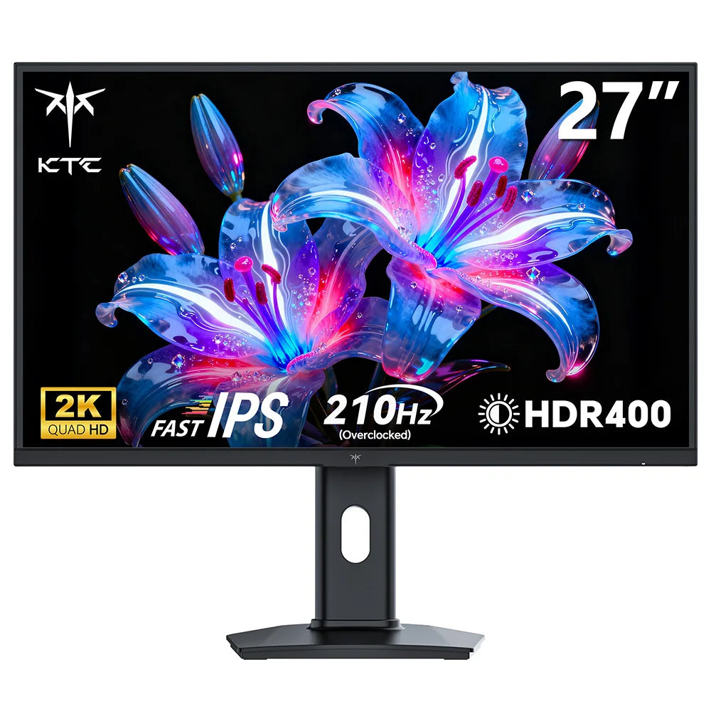 KTC H27T7P-2 Gaming Monitor 27" – Fast IPS 2K QHD 210Hz OC 1ms HDR400 FreeSync G-Sync 1,07 Mdr Färger Höjdjusterbart Stativ VESA