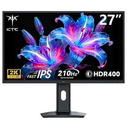 KTC H27T7P-2 Gaming Monitor 27" – Fast IPS 2K QHD 210Hz OC 1ms HDR400 FreeSync G-Sync 1,07 Mdr Färger Höjdjusterbart Stativ VESA