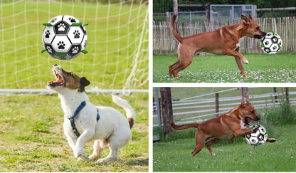 Dog Interactive Pull Football Toys with Grab Tabs Outdoor Training Balls Dog Sport Bite Chew Teething Ball Pet Supplies